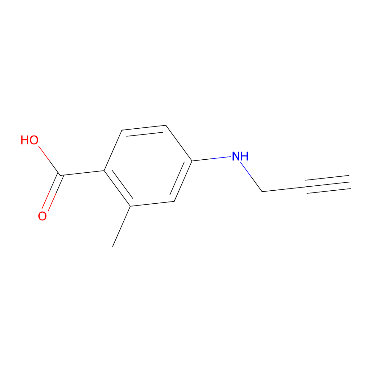 2-Methyl-4-[(prop-2-yn-1-yl)amino]benzoic acid molecular structure, CAS 1505105-17-8
