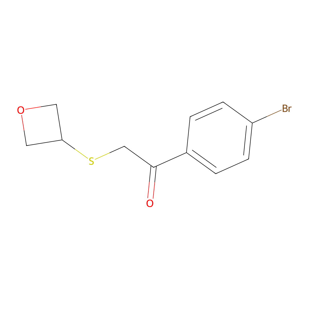 1-(4-Bromophenyl)-2-(oxetan-3-ylthio)ethan-1-one molecular structure, CAS 1505121-35-6