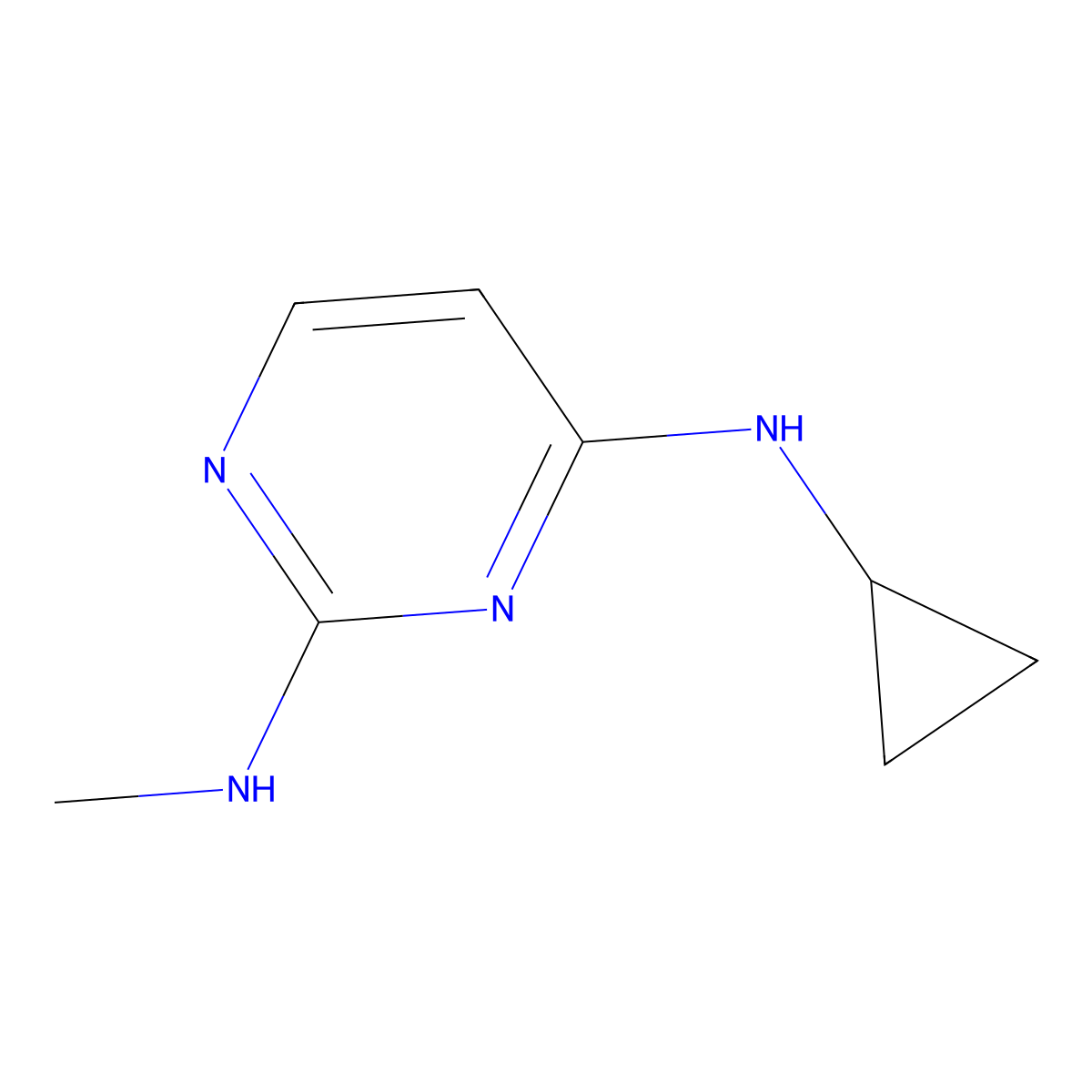 N4-cyclopropyl-N2-methylpyrimidine-2,4-diamine molecular structure, CAS 1505127-73-0