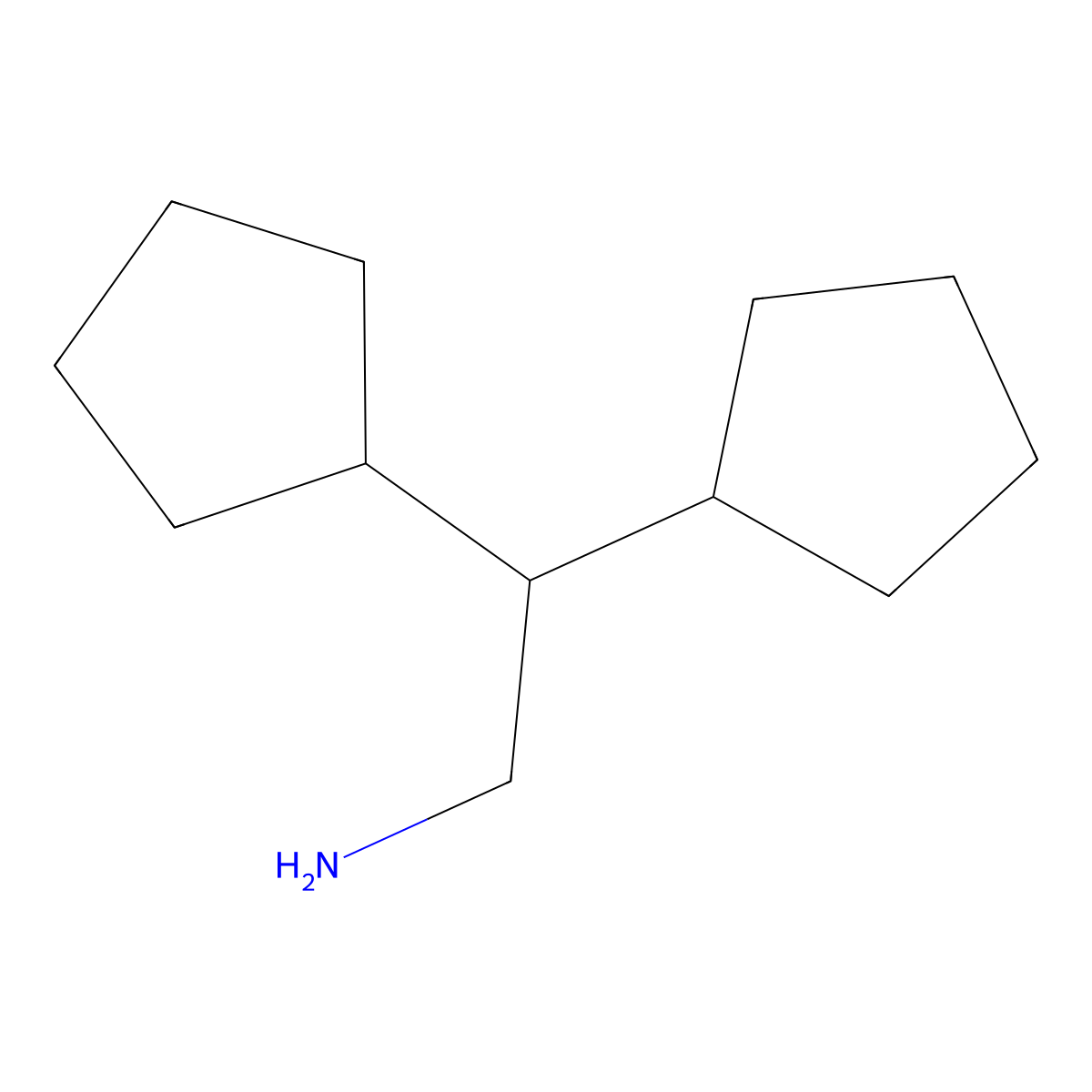2,2-Dicyclopentylethan-1-amine molecular structure, CAS 1505131-98-5