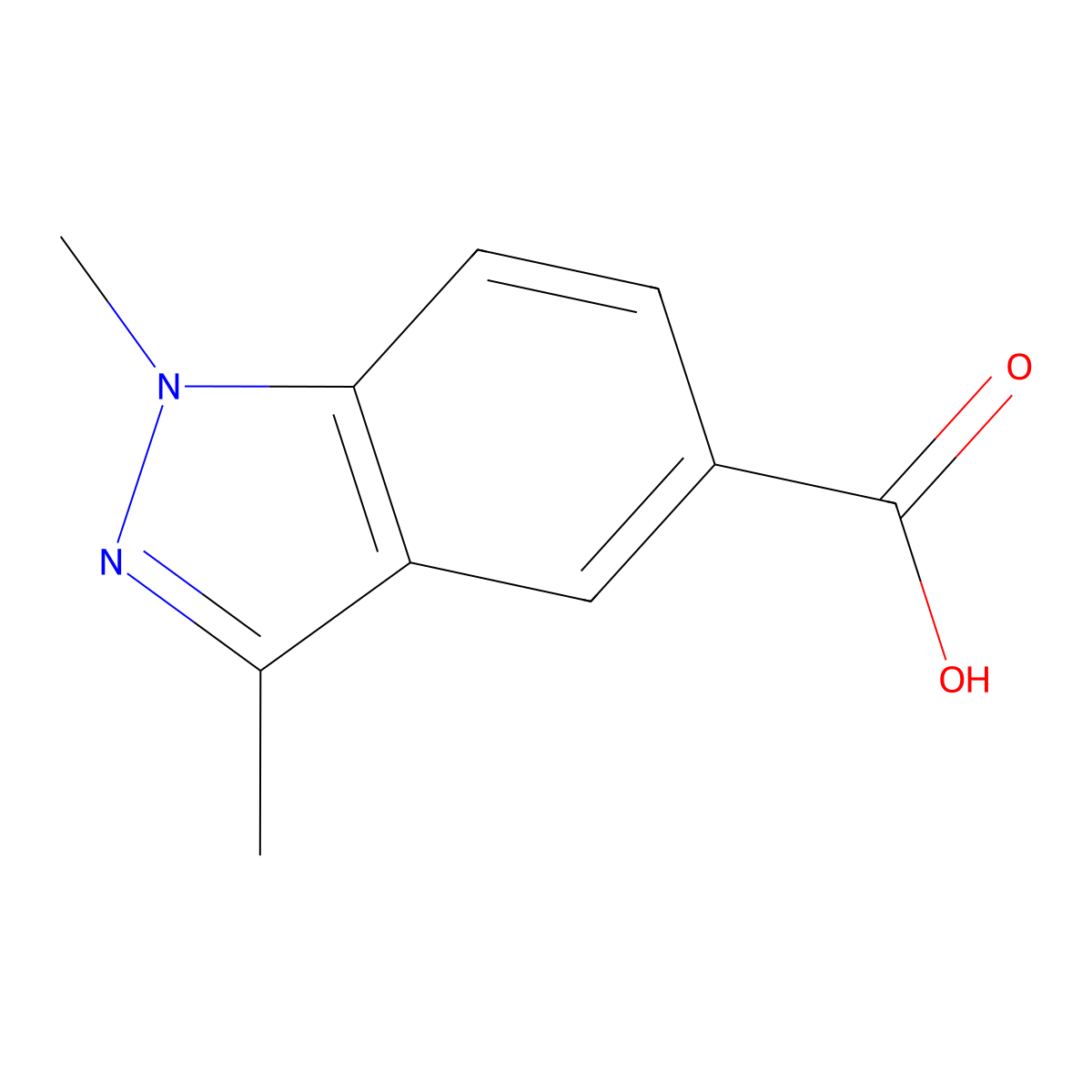 1,3-dimethyl-1H-indazole-5-carboxylic acid molecular structure, CAS 1505140-03-3