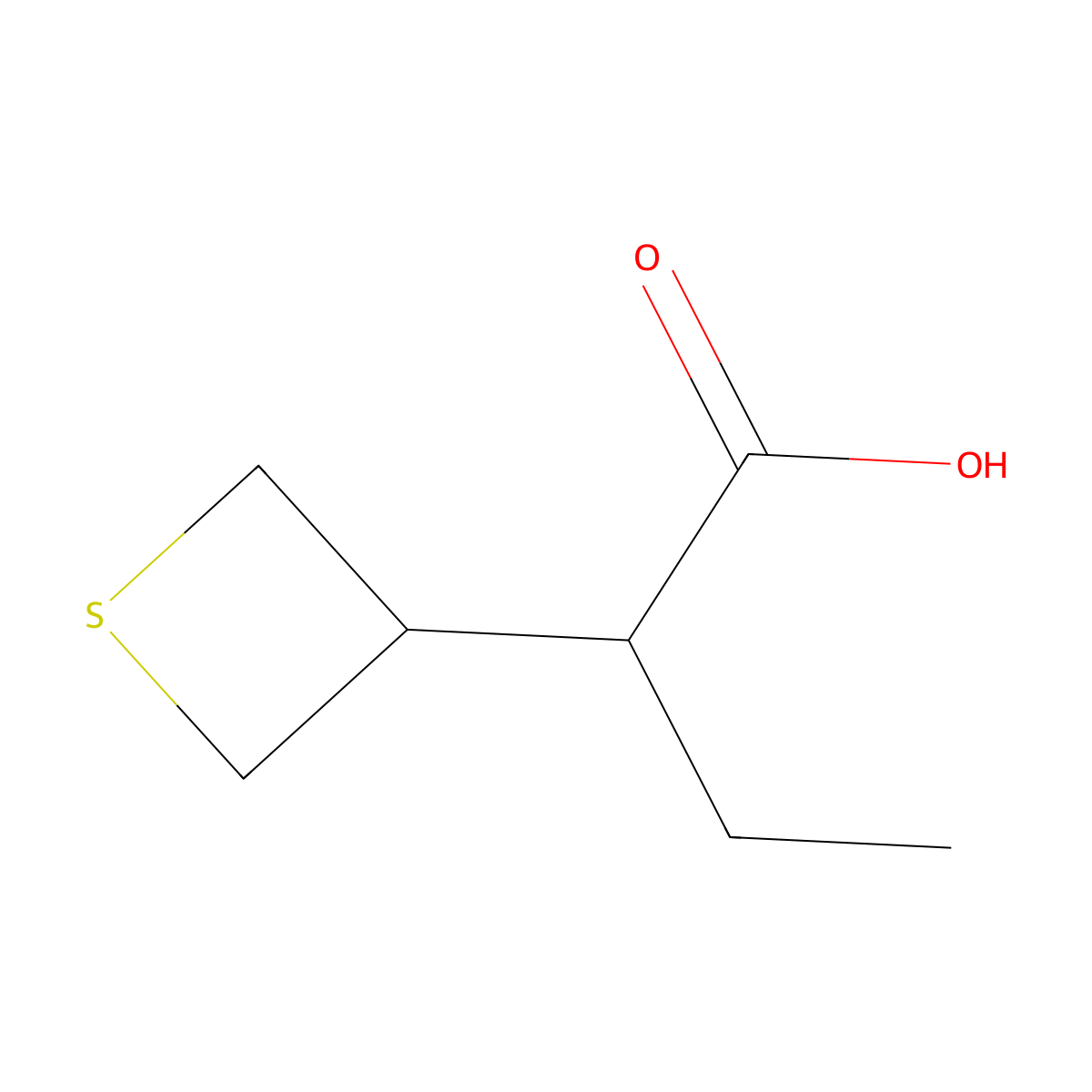 2-(Thietan-3-yl)butanoic acid molecular structure, CAS 1505143-52-1