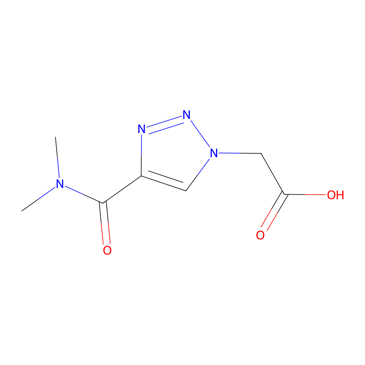 2-(4-(dimethylcarbamoyl)-1H-1,2,3-triazol-1-yl)acetic acid molecular structure, CAS 1505149-43-8