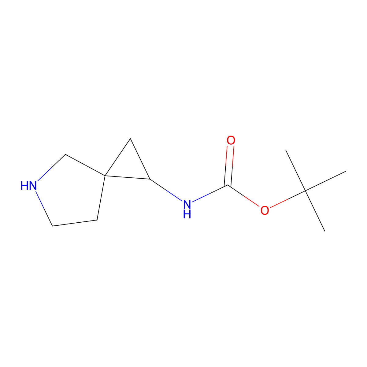 tert-Butyl 5-azaspiro(2.4)heptan-1-ylcarbamate molecular structure, CAS 150516-43-1