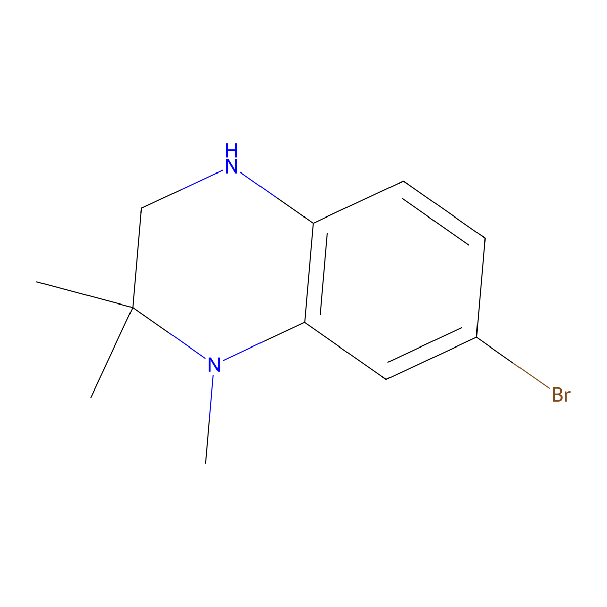 7-Bromo-1,2,2-trimethyl-1,2,3,4-tetrahydroquinoxaline molecular structure, CAS 1505167-77-0