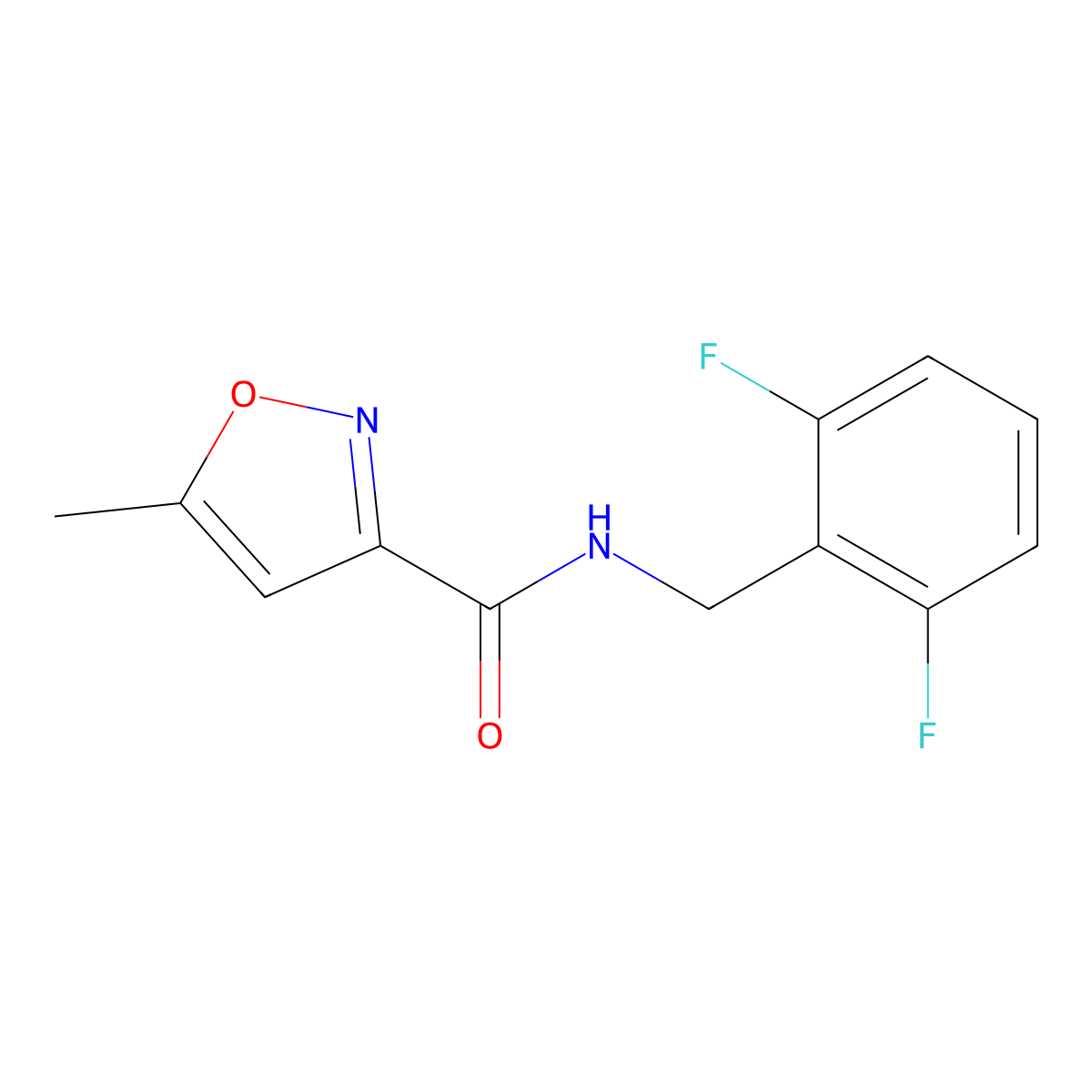 N-[(2,6-Difluorophenyl)methyl]-5-methyl-1,2-oxazole-3-carboxamide molecular structure, CAS 150517-43-4