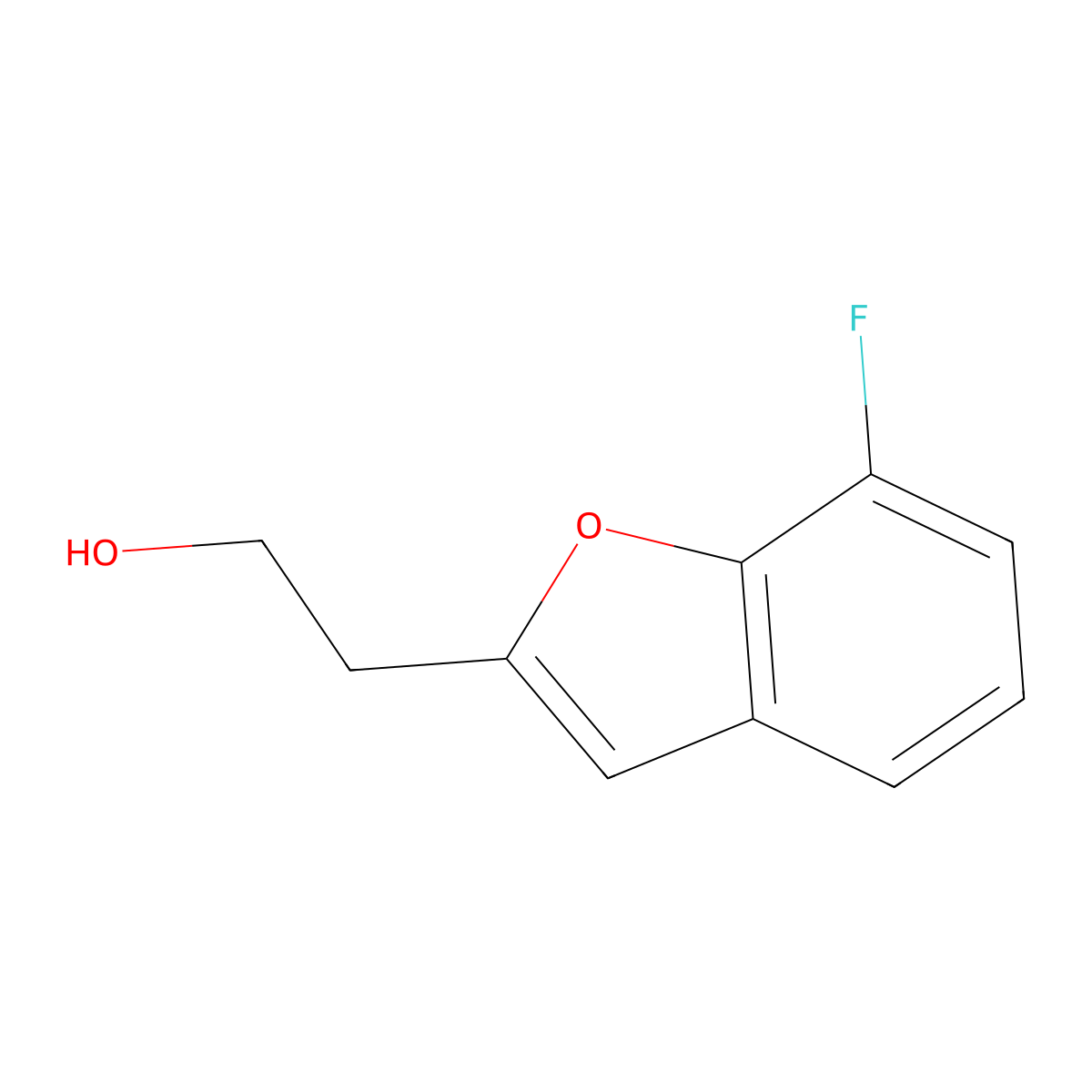 2-(7-Fluoro-1-benzofuran-2-yl)ethan-1-ol molecular structure, CAS 1505186-67-3