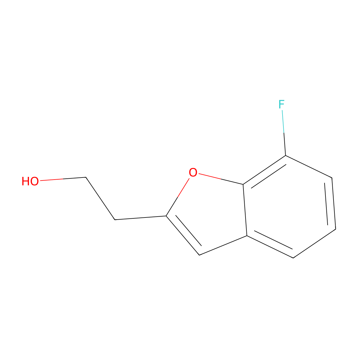 2-(7-Fluoro-1-benzofuran-2-yl)ethan-1-ol molecular structure, CAS 1505186-67-3