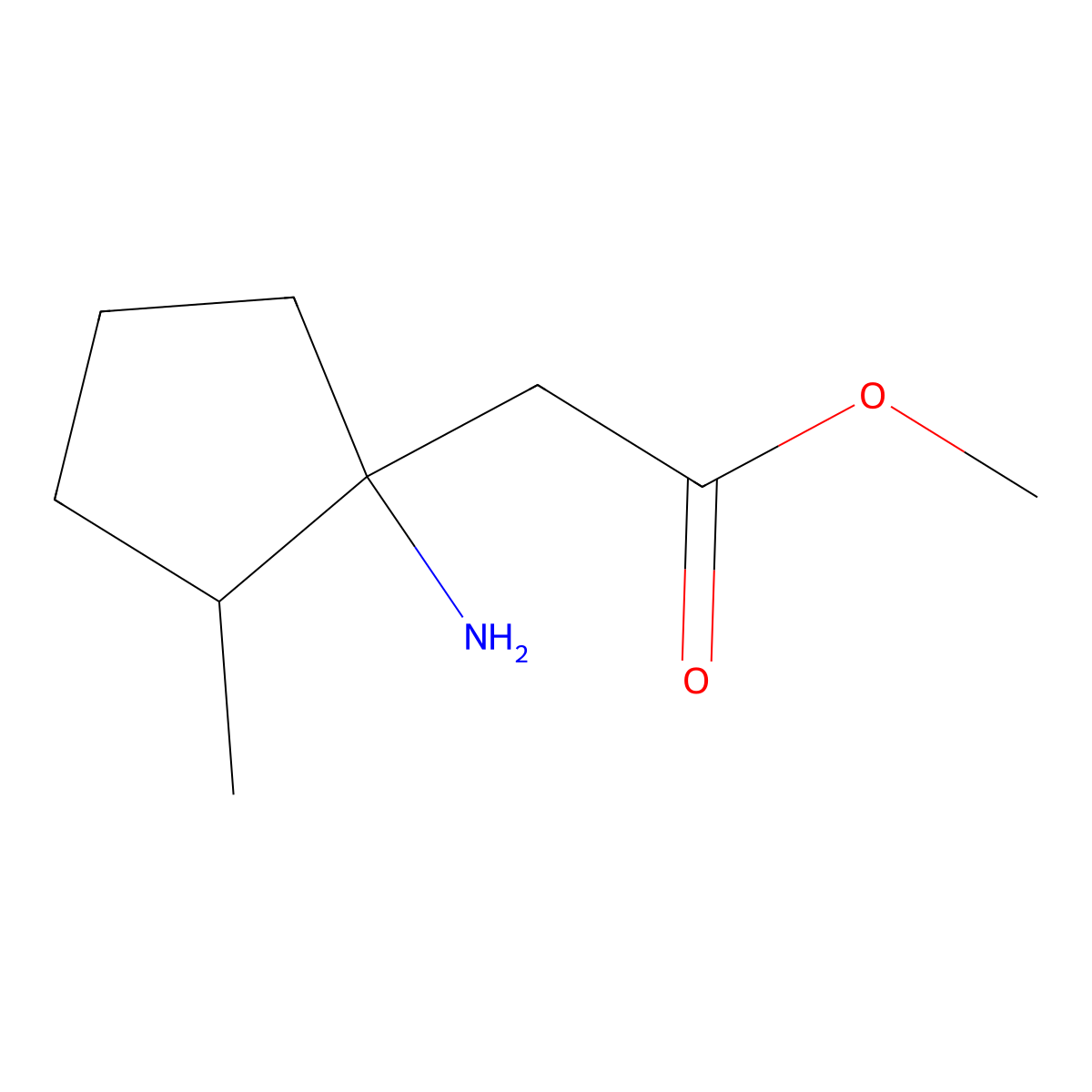 Methyl 2-(1-amino-2-methylcyclopentyl)acetate molecular structure, CAS 1505197-24-9