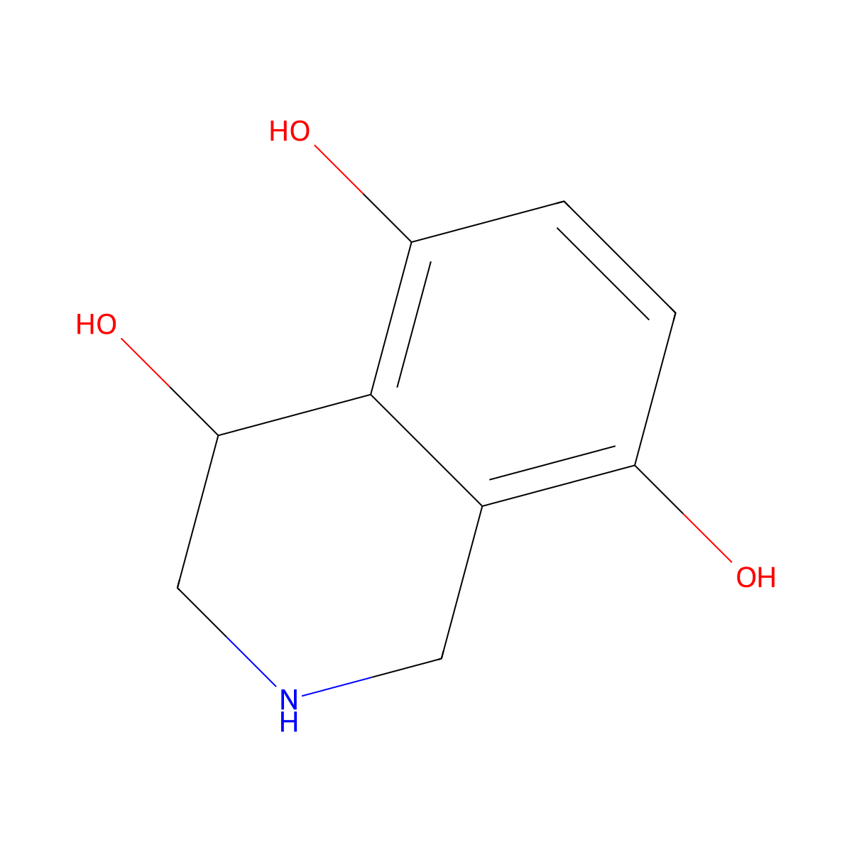 1,2,3,4-Tetrahydro-isoquinoline-4,5,8-triol molecular structure, CAS 15052-02-5