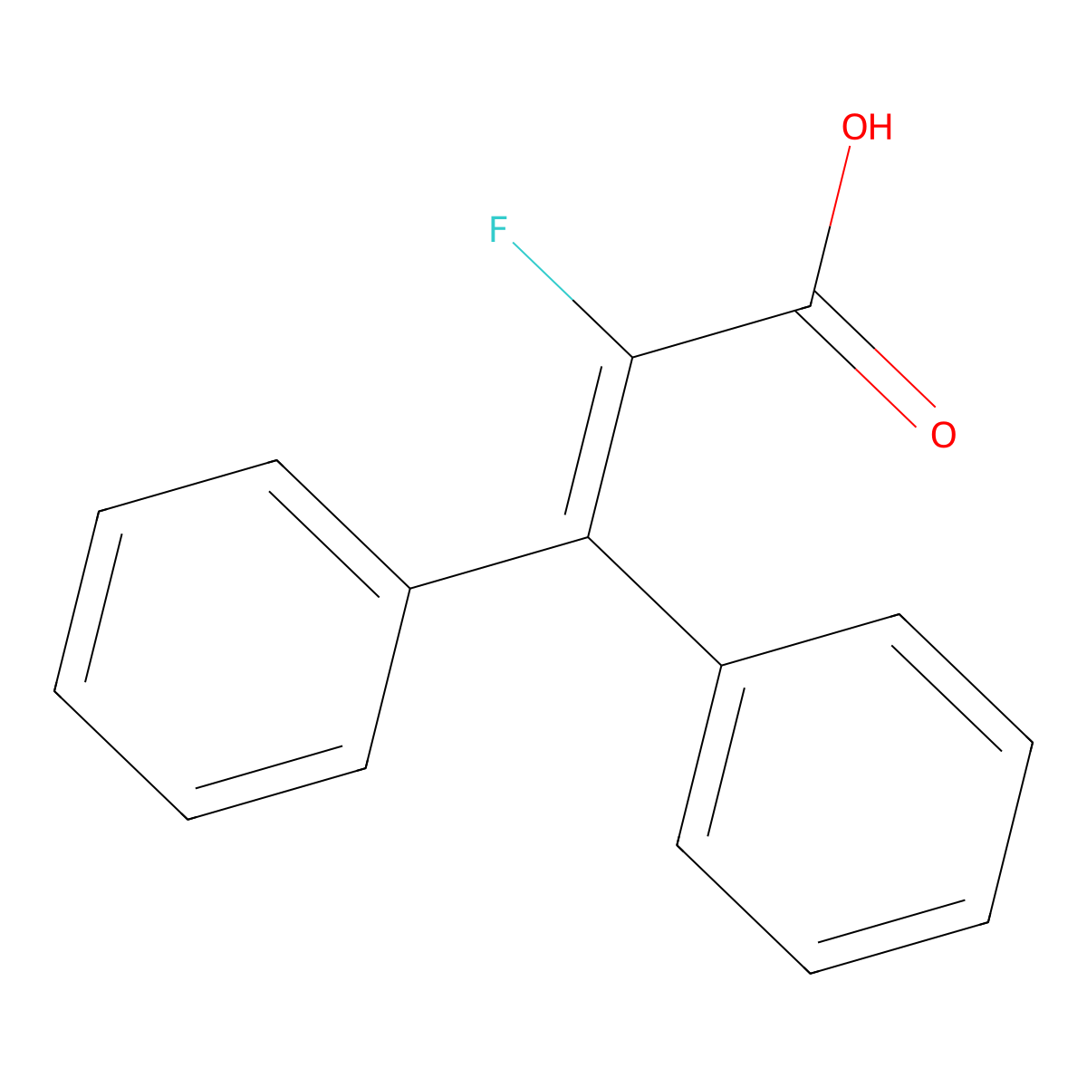 2-Fluoro-3,3-diphenylacrylic acid molecular structure, CAS 15052-21-8