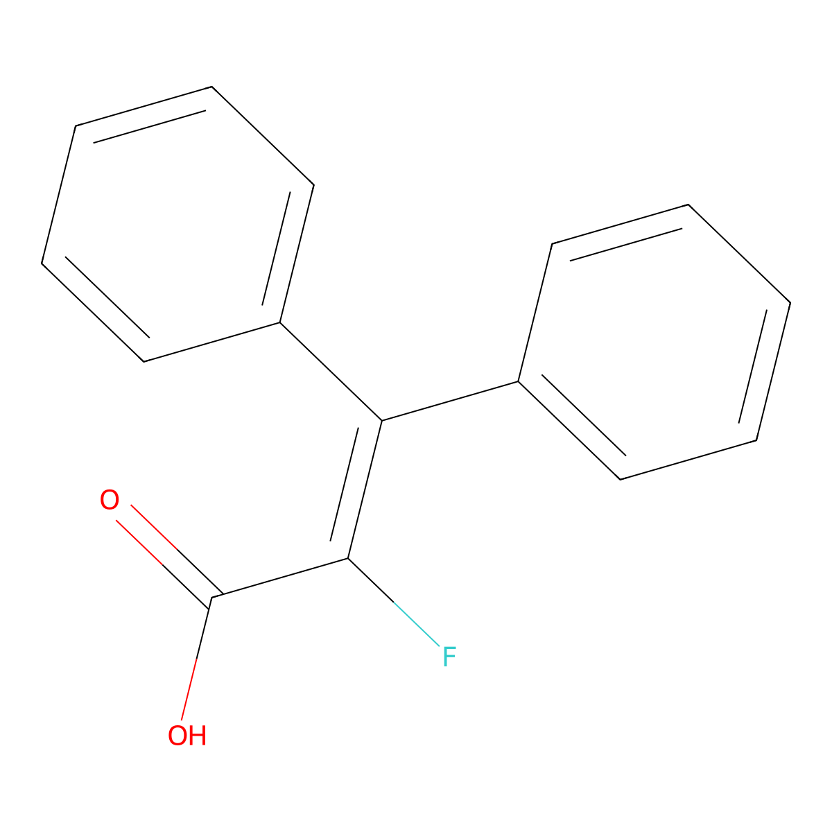 2-Fluoro-3,3-diphenylacrylic acid molecular structure, CAS 15052-21-8