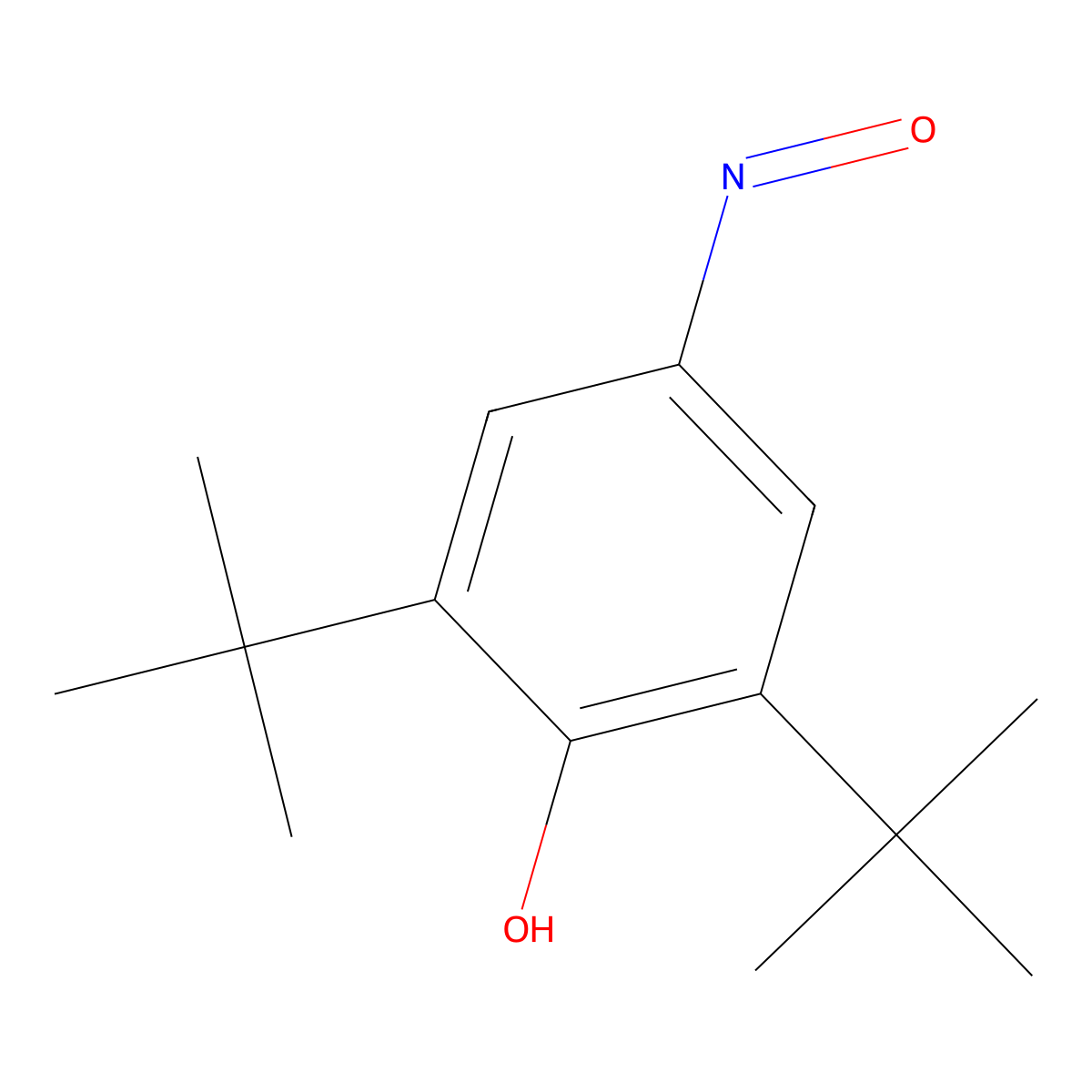 Phenol, 2,6-bis(1,1-dimethylethyl)-4-nitroso- molecular structure, CAS 15052-28-5