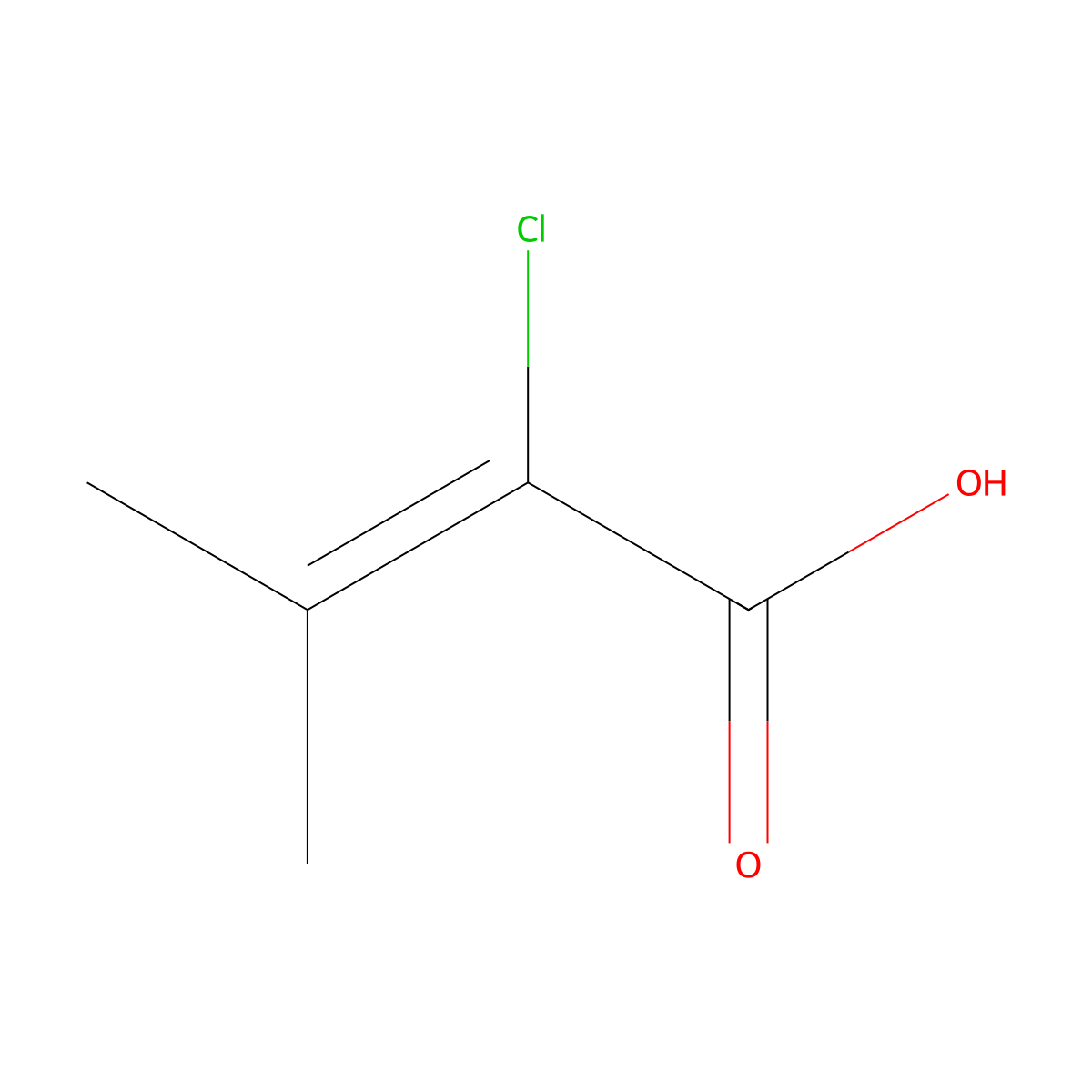 2-Chloro-3-methylbut-2-enoic acid molecular structure, CAS 15052-93-4