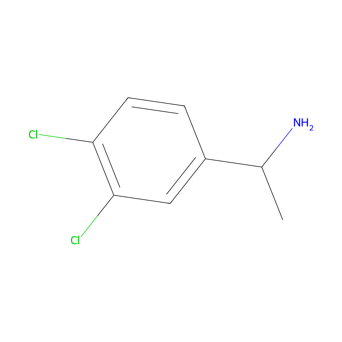 (R)-1-(3,4-dichlorophenyl)ethanamine molecular structure, CAS 150520-10-8