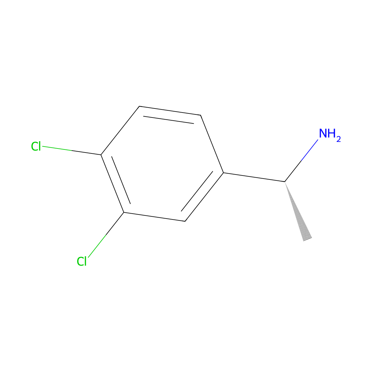 (R)-1-(3,4-dichlorophenyl)ethanamine molecular structure, CAS 150520-10-8