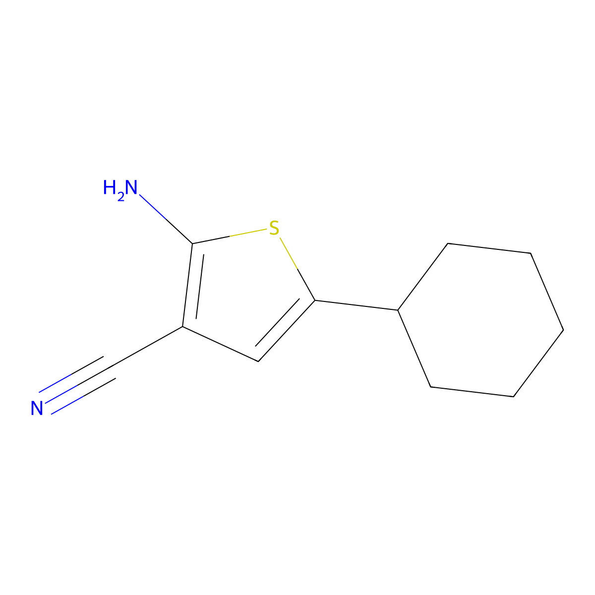 2-Amino-5-cyclohexylthiophene-3-carbonitrile molecular structure, CAS 1505213-33-1