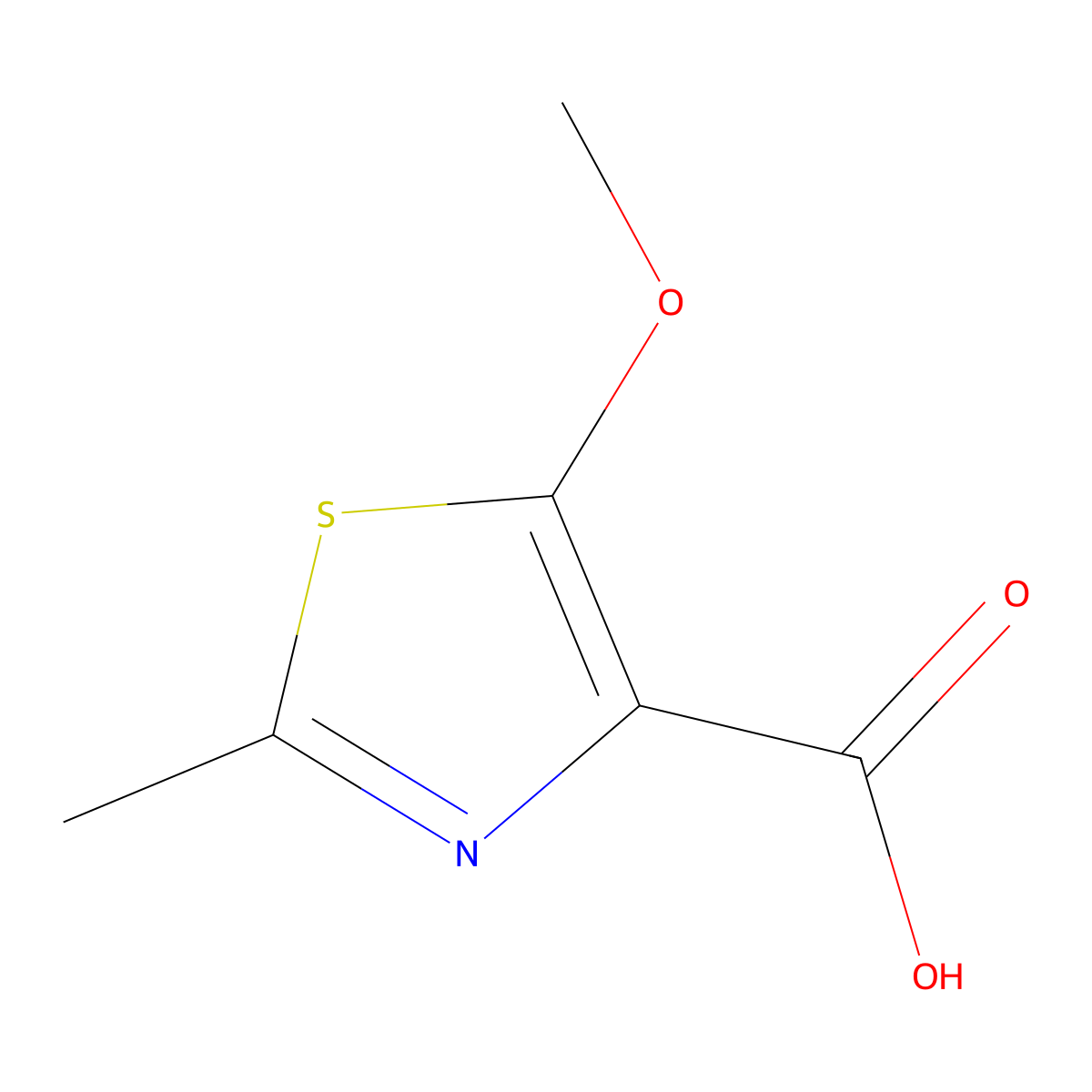 5-Methoxy-2-methyl-4-thiazolecarboxylic acid molecular structure, CAS 1505214-44-7