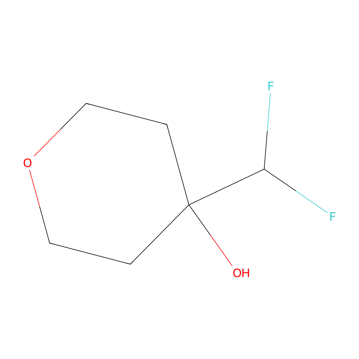 4-(Difluoromethyl)oxan-4-ol molecular structure, CAS 1505220-12-1