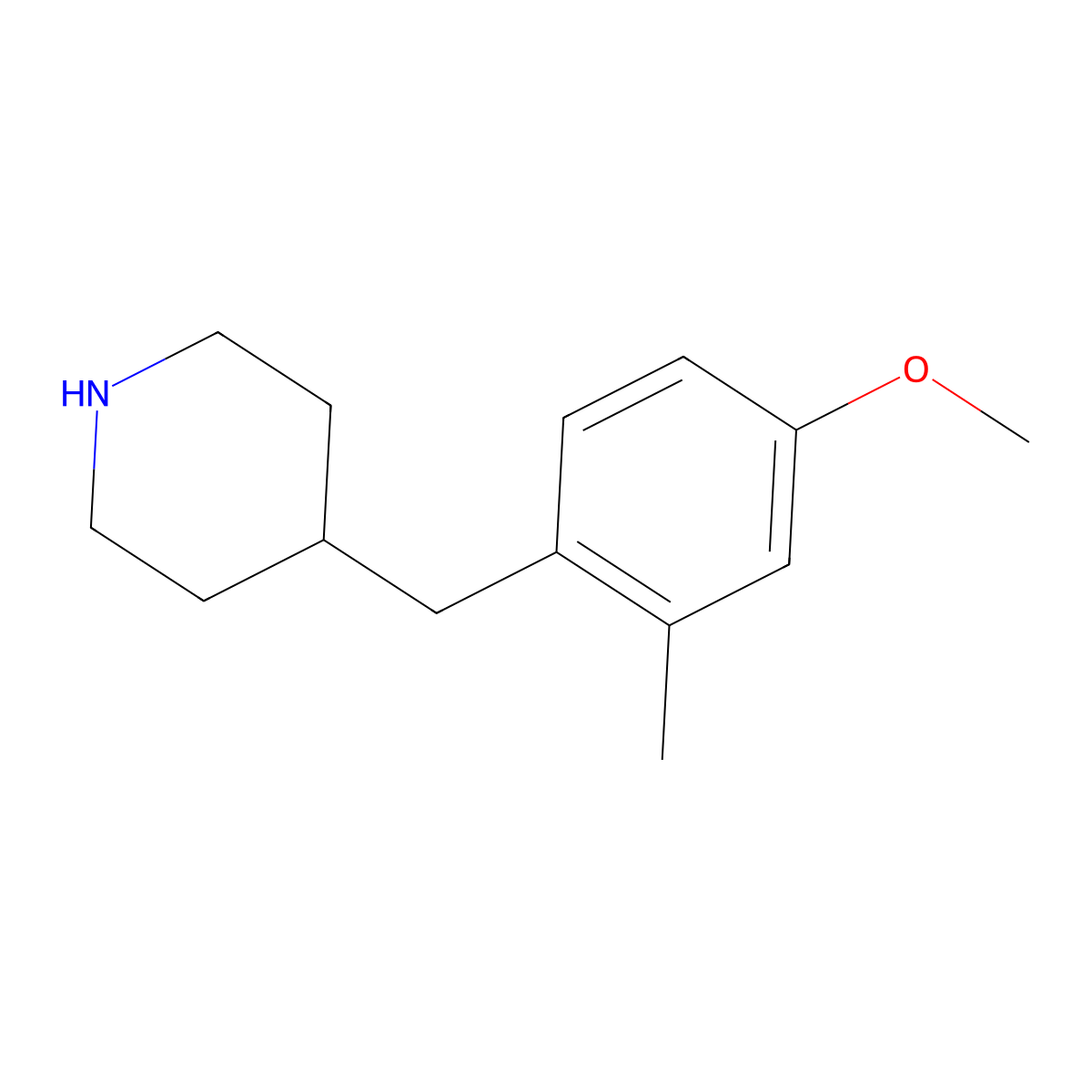 4-(4-Methoxy-2-methylbenzyl)piperidine molecular structure, CAS 1505223-69-7