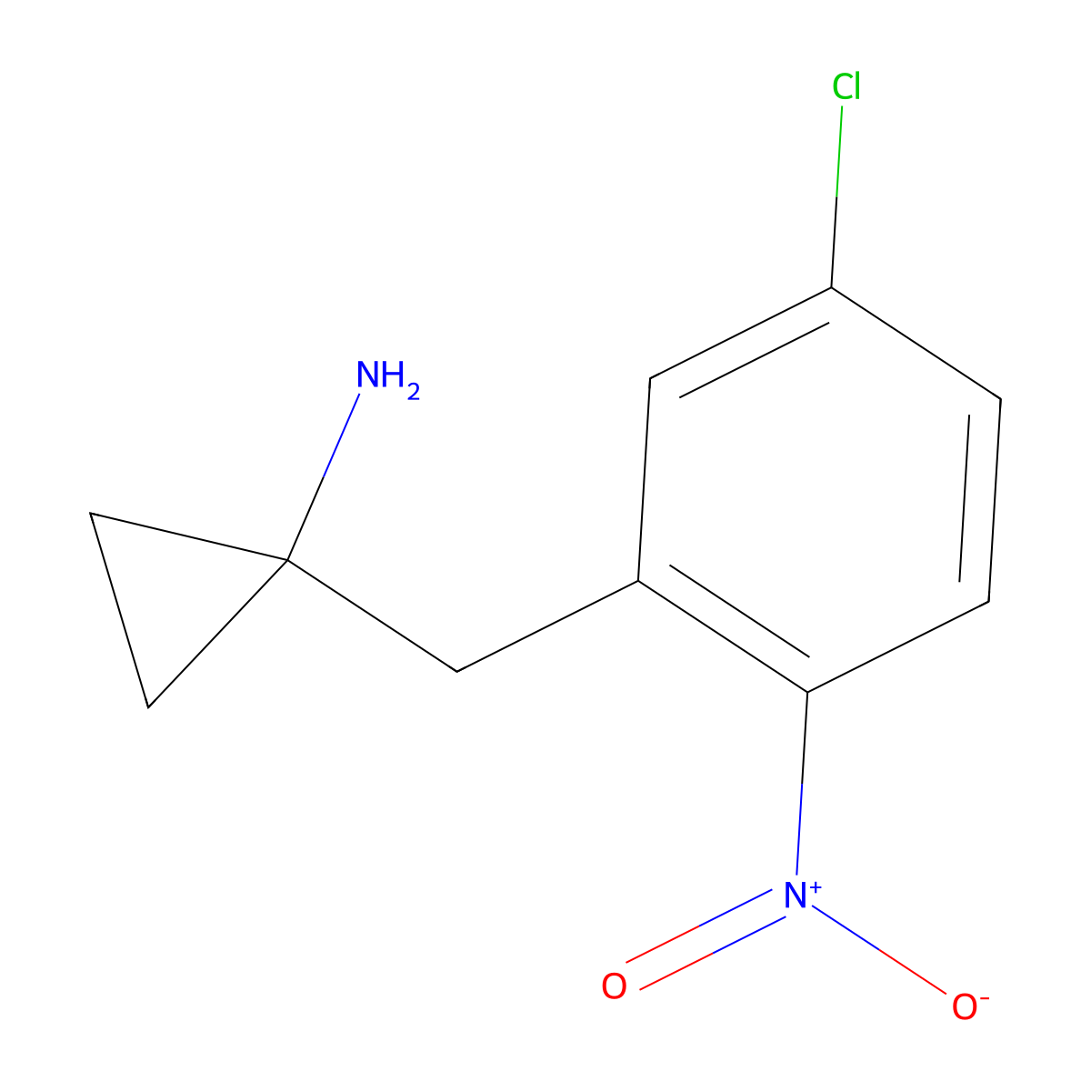 1-(5-Chloro-2-nitrobenzyl)cyclopropan-1-amine molecular structure, CAS 1505227-89-3
