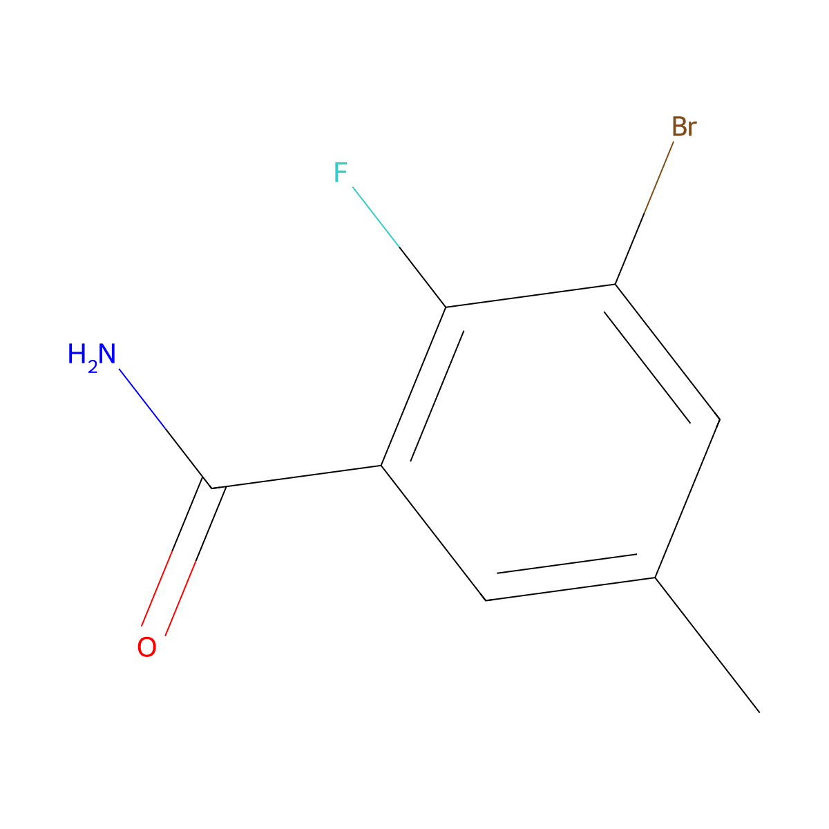 3-Bromo-2-fluoro-5-methylbenzamide molecular structure, CAS 1505238-87-8