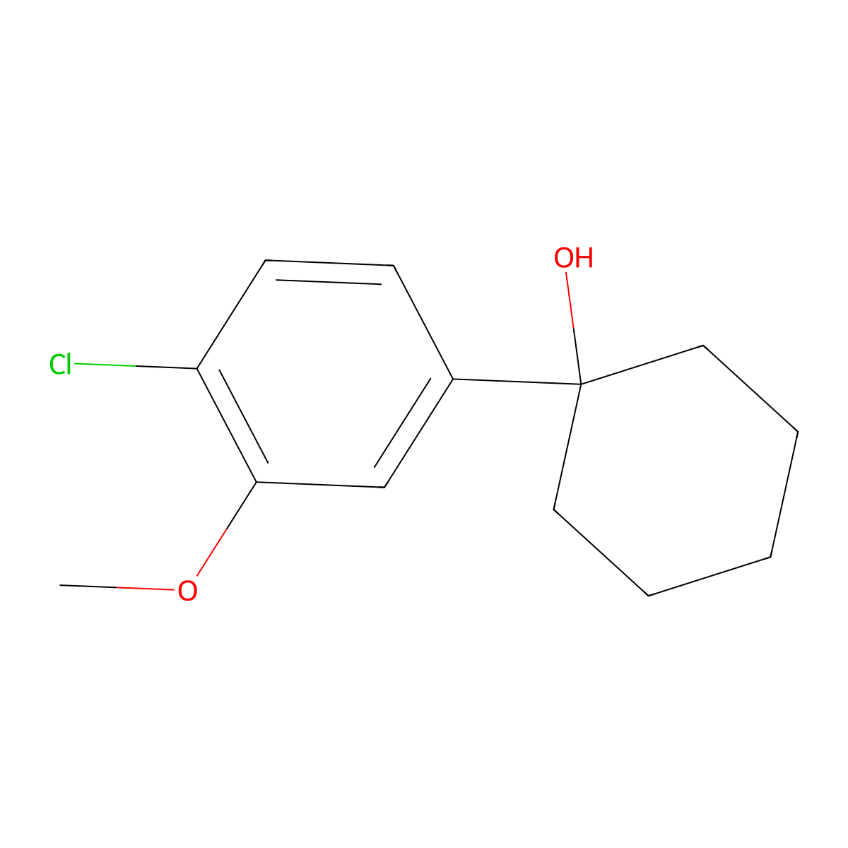 1-(4-Chloro-3-methoxyphenyl)cyclohexanol molecular structure, CAS 1505240-57-2