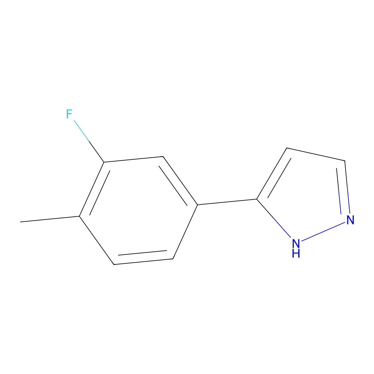 3-(3-Fluoro-4-methylphenyl)-1H-pyrazole molecular structure, CAS 1505247-24-4