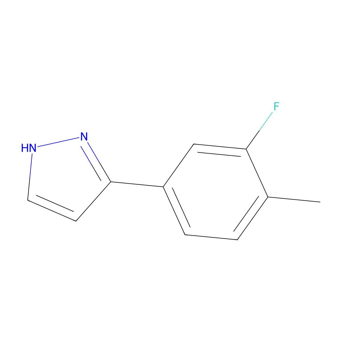 3-(3-Fluoro-4-methylphenyl)-1H-pyrazole molecular structure, CAS 1505247-24-4