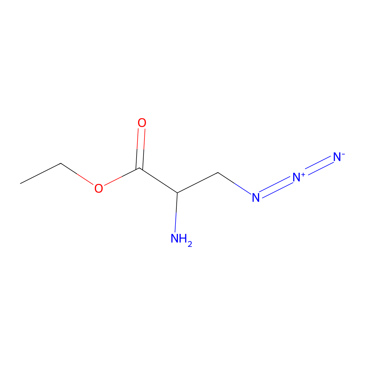 Ethyl 2-amino-3-azidopropanoate molecular structure, CAS 1505269-28-2
