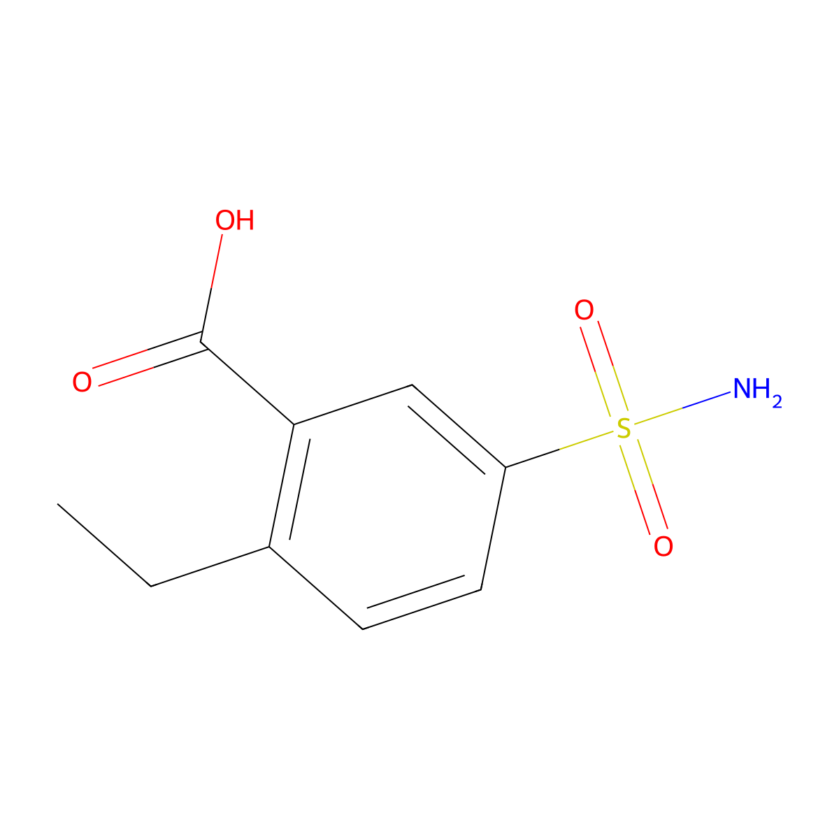 2-Ethyl-5-sulfamoylbenzoic acid molecular structure, CAS 1505271-21-5