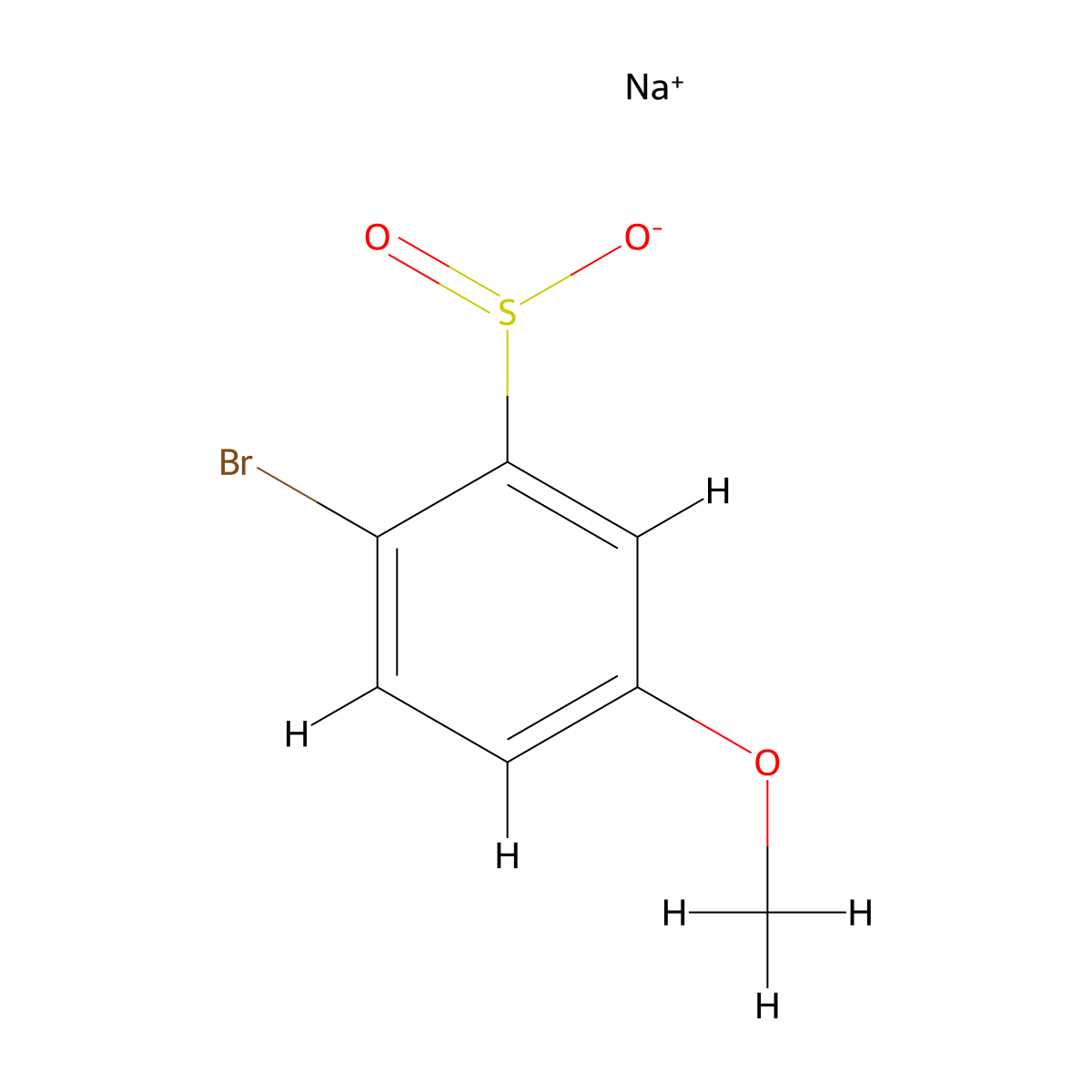 Sodium 2-bromo-5-methoxybenzene-1-sulfinate molecular structure, CAS 1505287-43-3