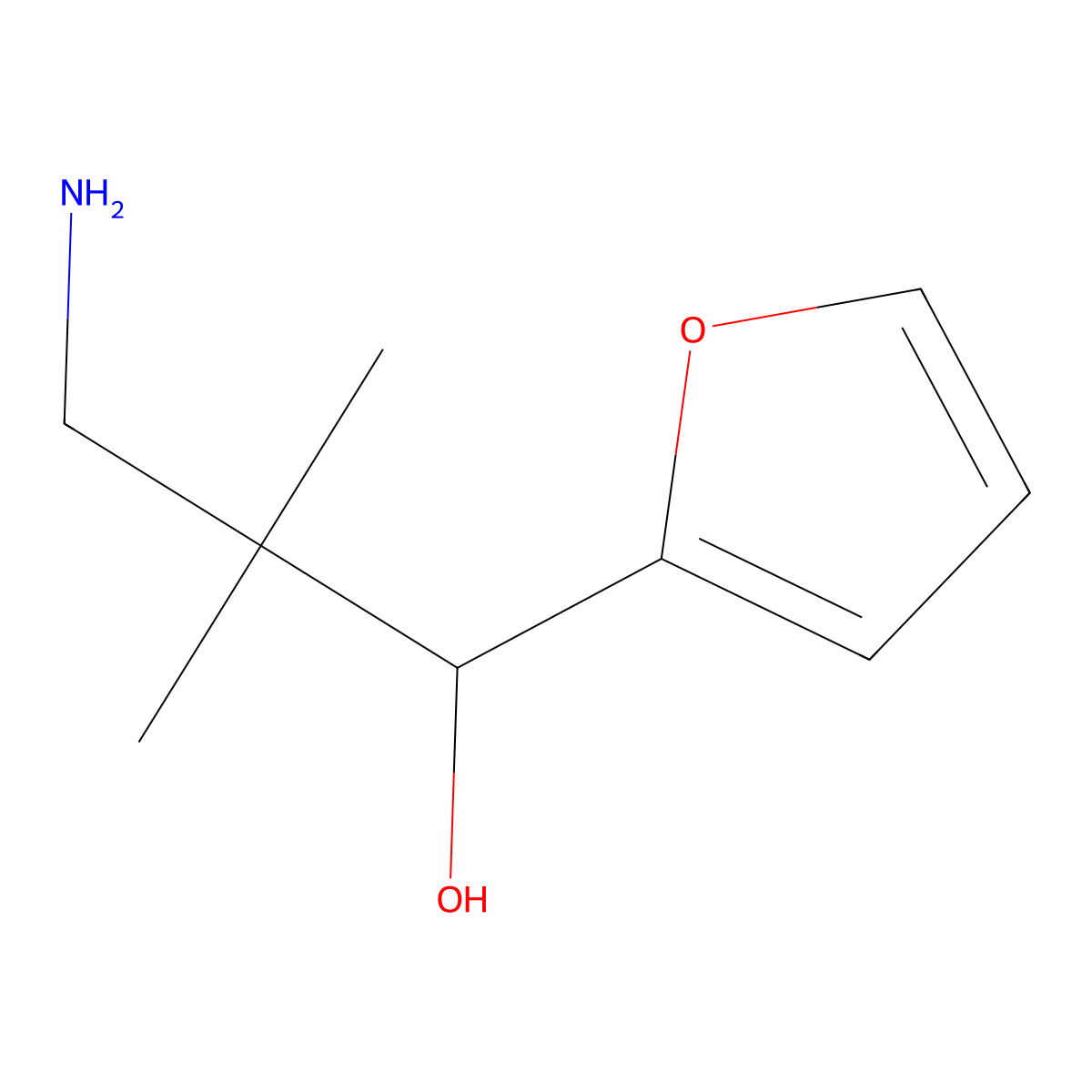 3-Amino-1-(furan-2-YL)-2,2-dimethylpropan-1-OL molecular structure, CAS 1505289-79-1