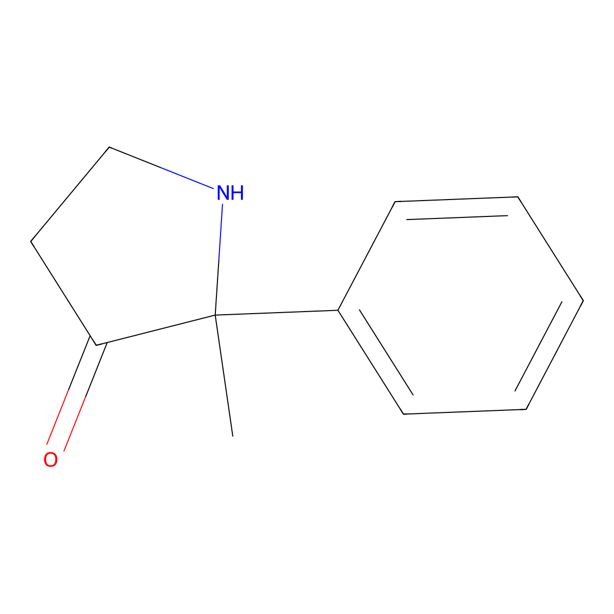 2-Methyl-2-phenylpyrrolidin-3-one molecular structure, CAS 1505297-13-1