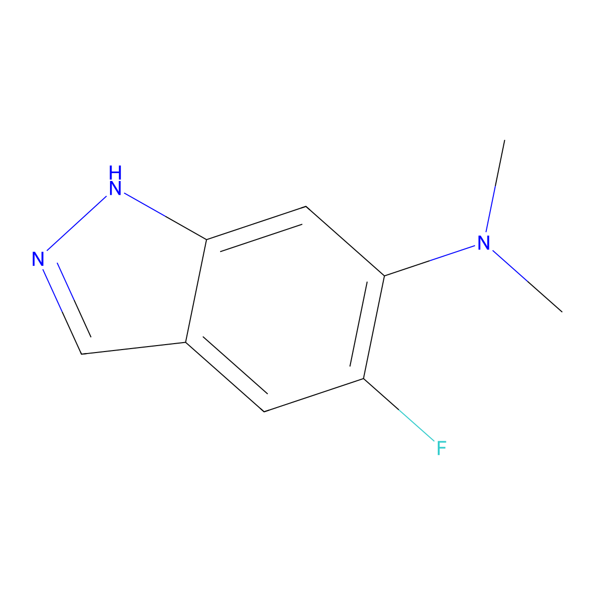 5-Fluoro-N,N-dimethyl-1H-indazol-6-amine molecular structure, CAS 1505301-08-5
