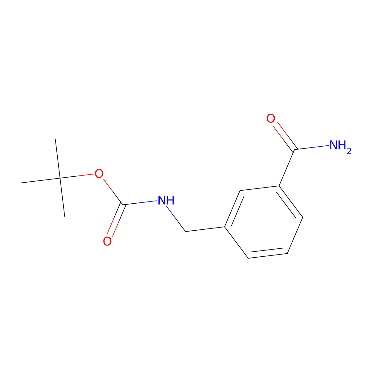 tert-butyl N-[(3-carbamoylphenyl)methyl]carbamate molecular structure, CAS 1505305-75-8
