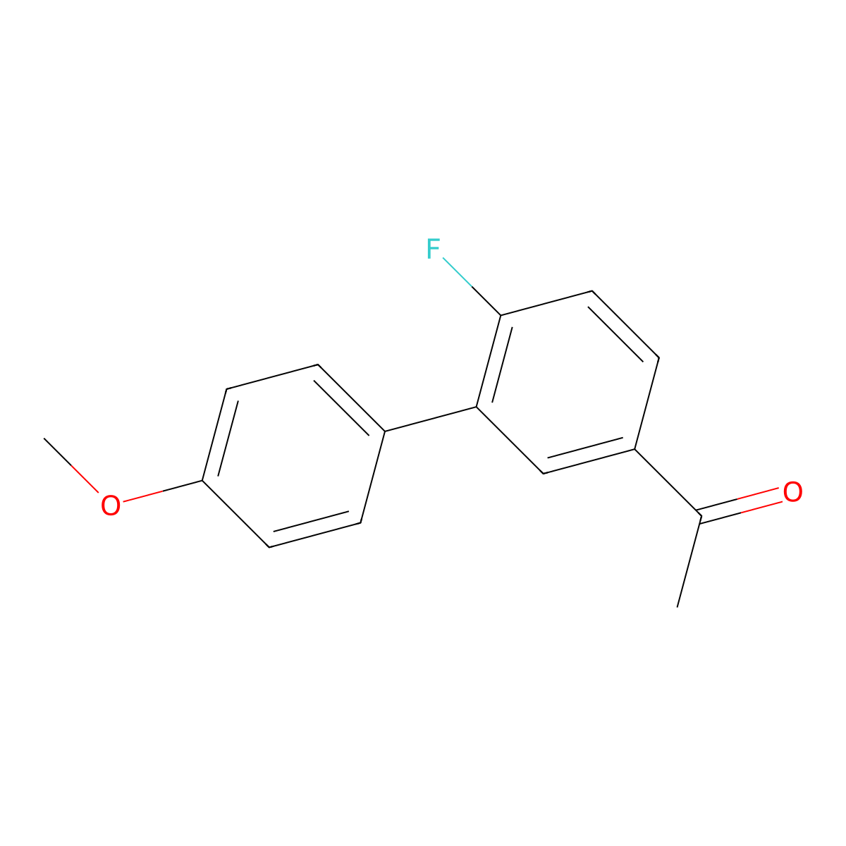 1-(6-Fluoro-4'-methoxy-[1,1'-biphenyl]-3-yl)ethanone molecular structure, CAS 1505310-73-5