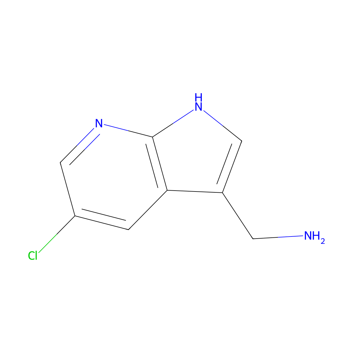 (5-Chloro-1H-pyrrolo[2,3-b]pyridin-3-yl)methanamine molecular structure, CAS 1505311-42-1
