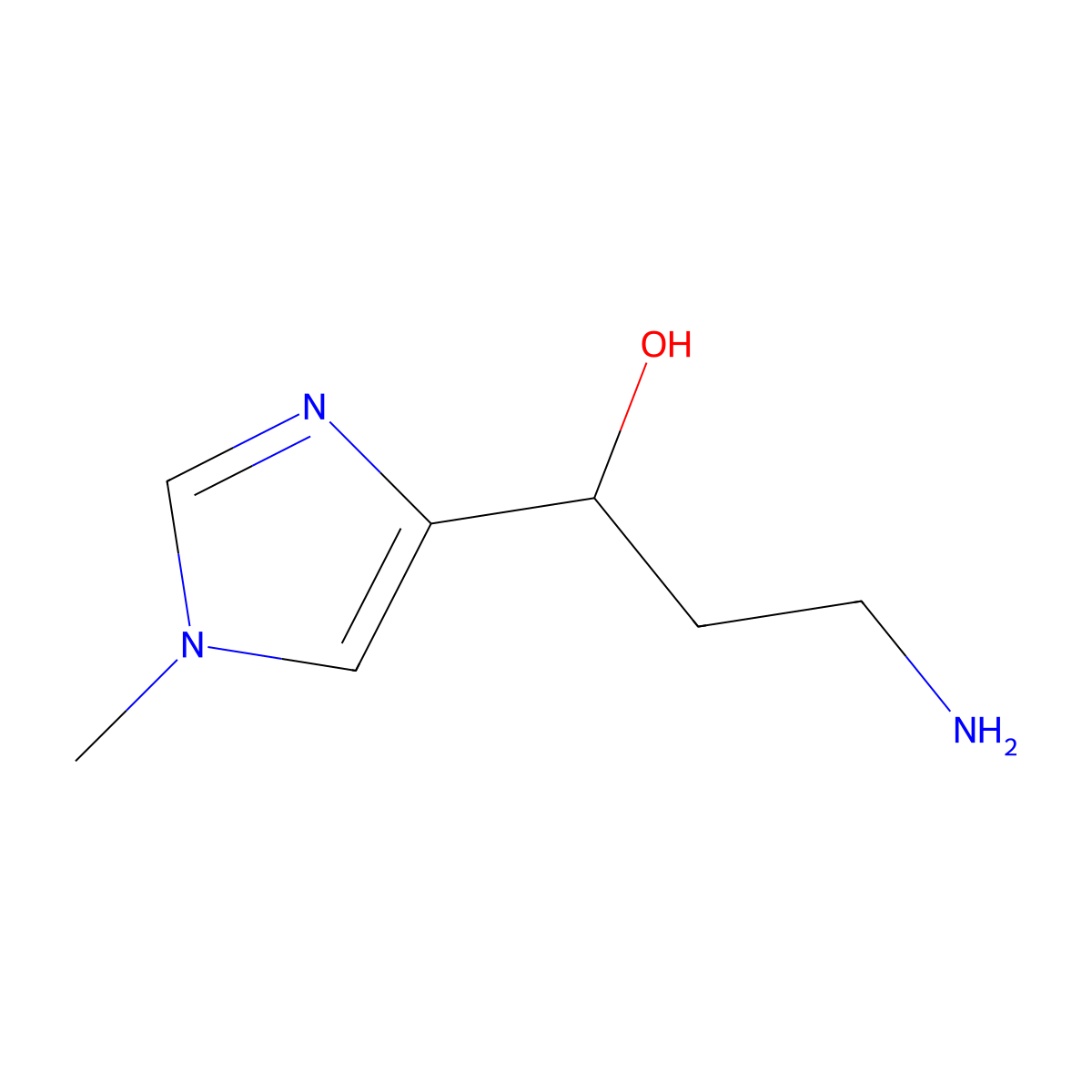 3-Amino-1-(1-methyl-1H-imidazol-4-yl)propan-1-ol molecular structure, CAS 1505323-74-9