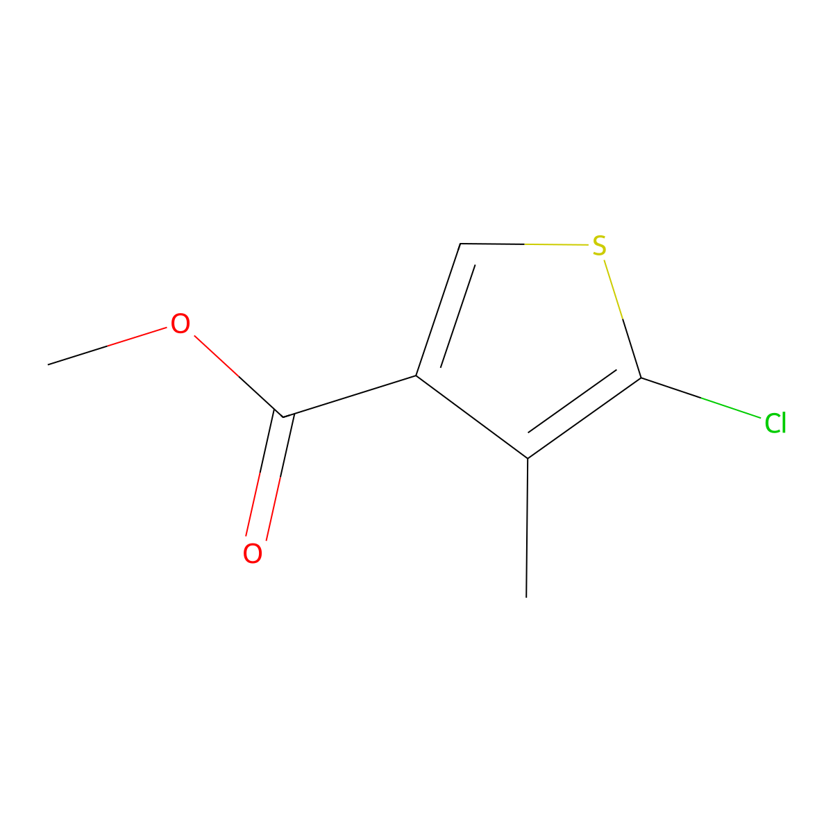 Methyl 5-chloro-4-methylthiophene-3-carboxylate molecular structure, CAS 1505339-78-5