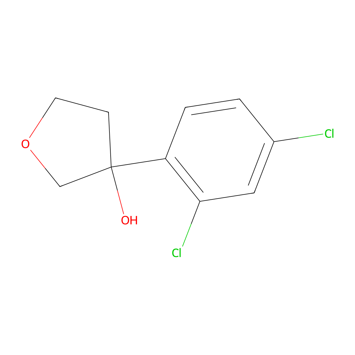 3-(2,4-Dichlorophenyl)tetrahydro-3-furanol molecular structure, CAS 1505346-65-5
