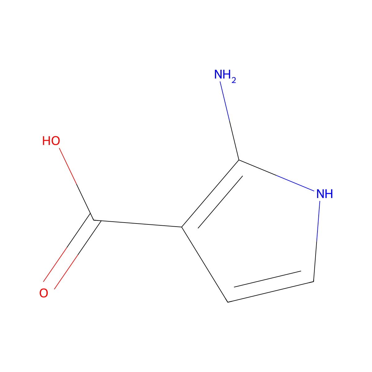 2-amino-1H-pyrrole-3-carboxylic acid molecular structure, CAS 1505365-38-7