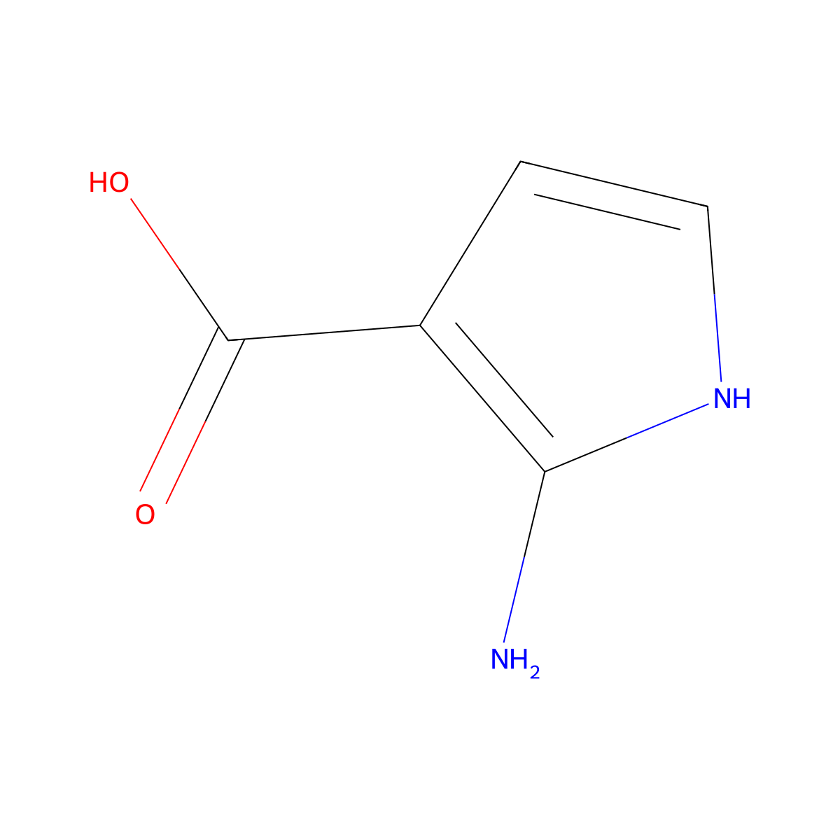 2-amino-1H-pyrrole-3-carboxylic acid molecular structure, CAS 1505365-38-7