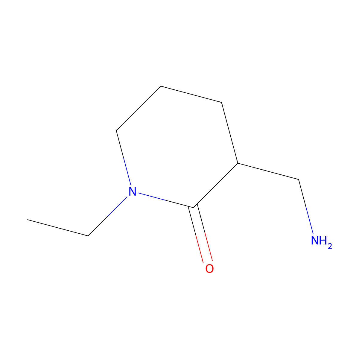 3-(Aminomethyl)-1-ethylpiperidin-2-one molecular structure, CAS 1505366-94-8