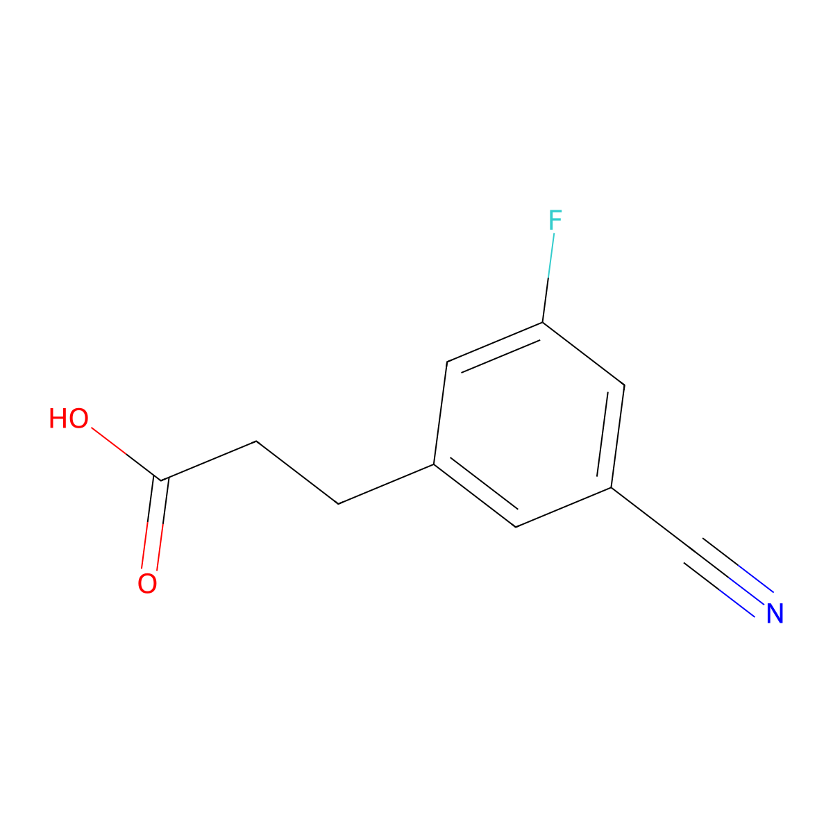 3-(3-Cyano-5-fluorophenyl)propanoic acid molecular structure, CAS 1505367-98-5