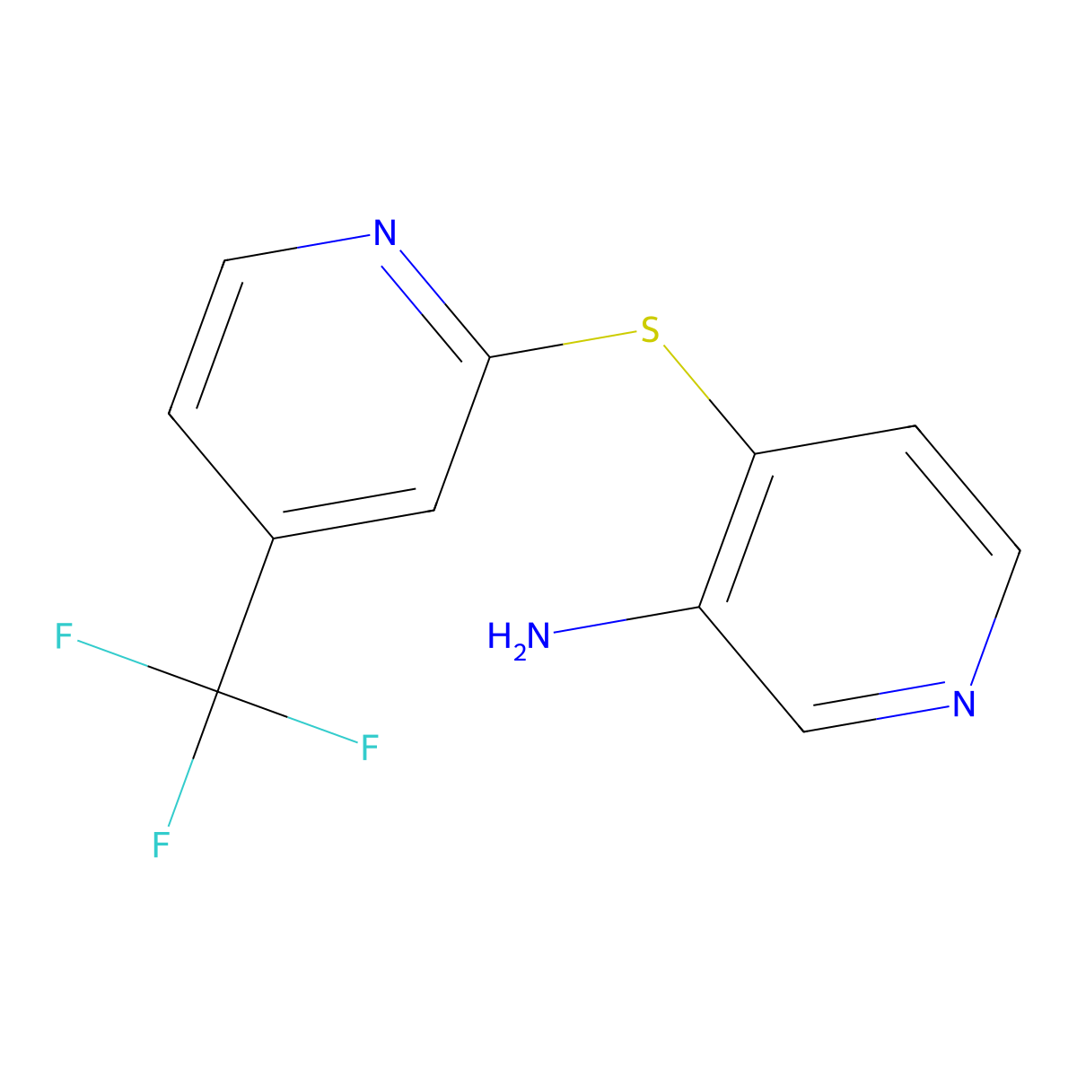 4-([4-(Trifluoromethyl)pyridin-2-yl]sulfanyl)pyridin-3-amine molecular structure, CAS 1505372-23-5