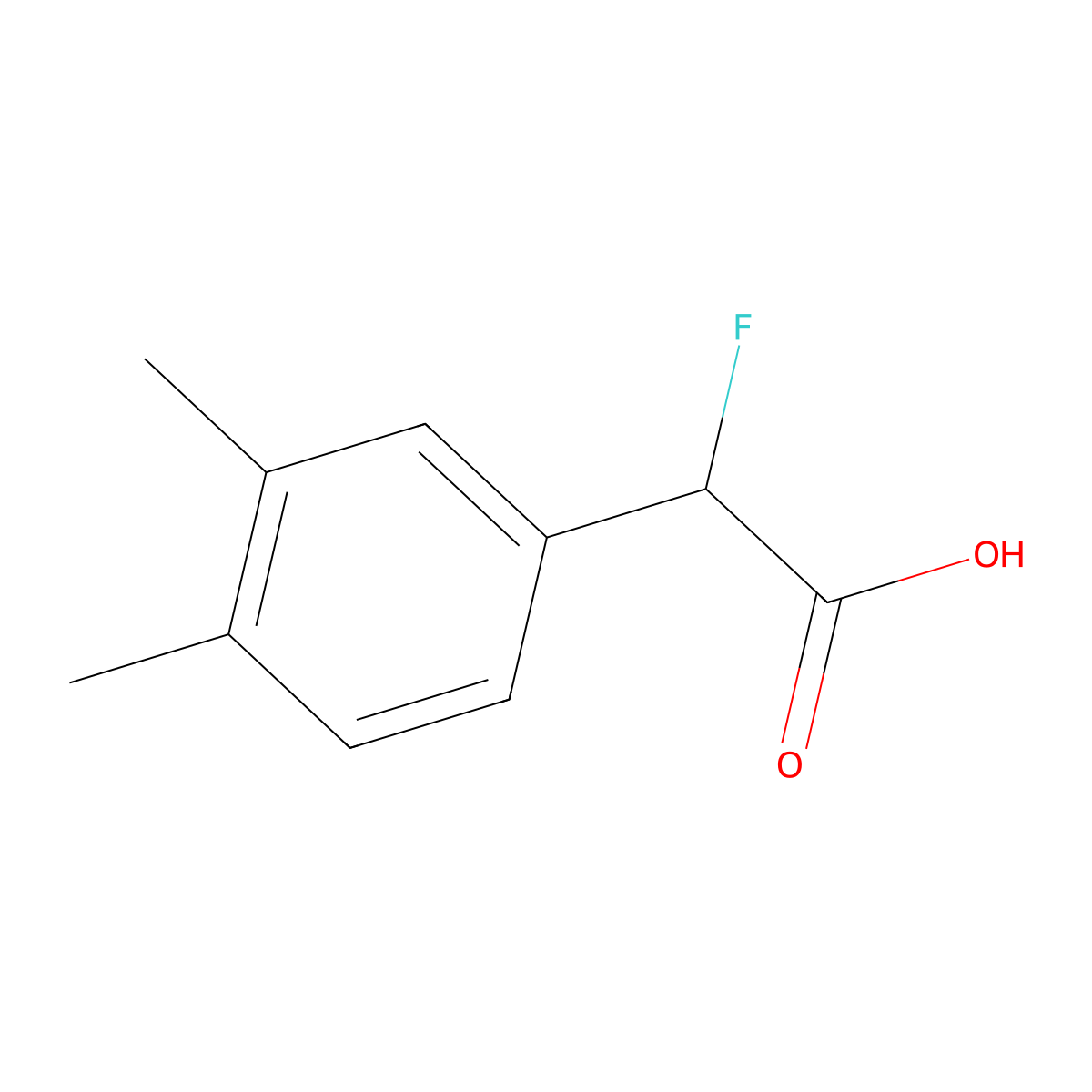 2-(3,4-Dimethylphenyl)-2-fluoroacetic acid molecular structure, CAS 1505382-84-2