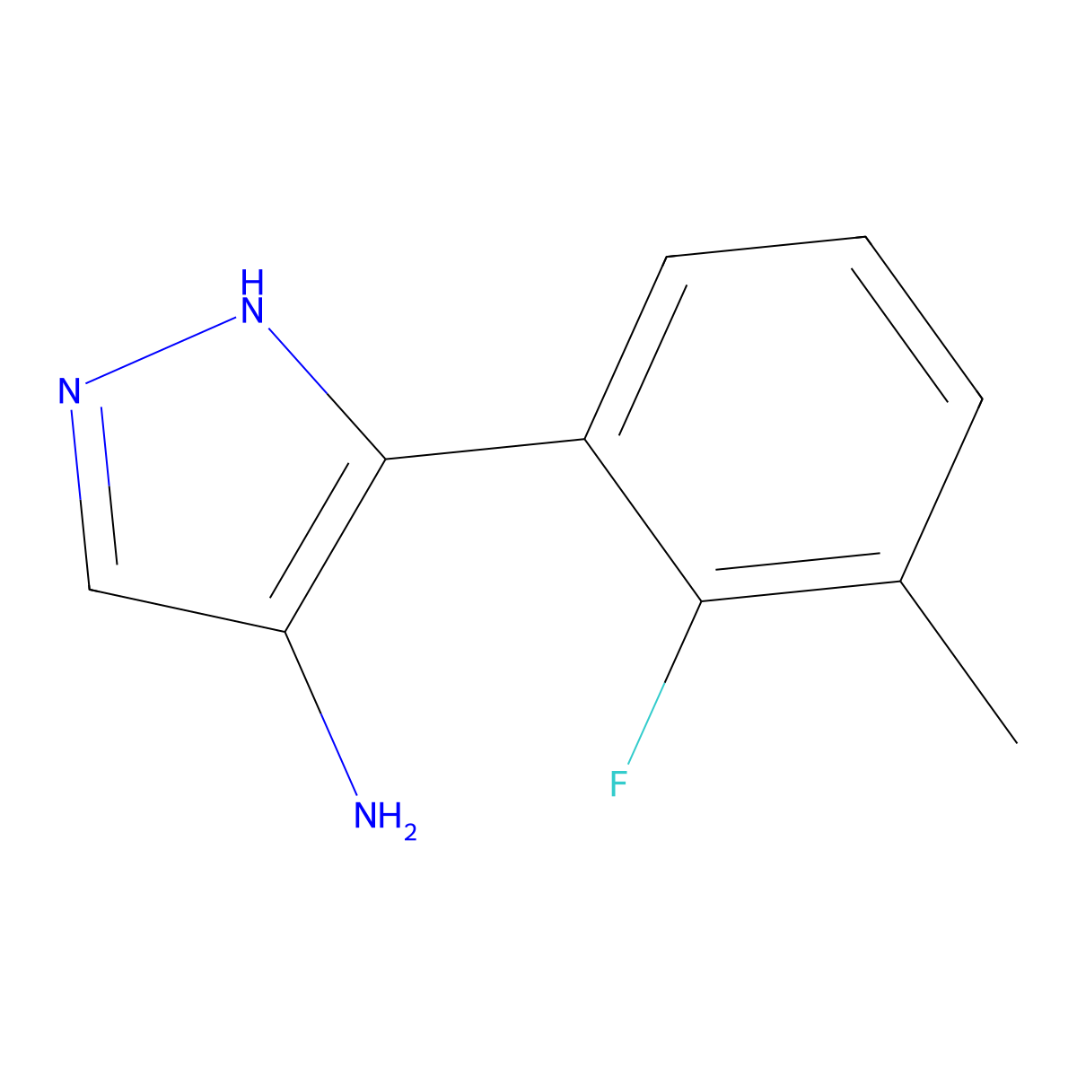 5-(2-fluoro-3-methylphenyl)-1H-pyrazol-4-amine molecular structure, CAS 1505386-25-3