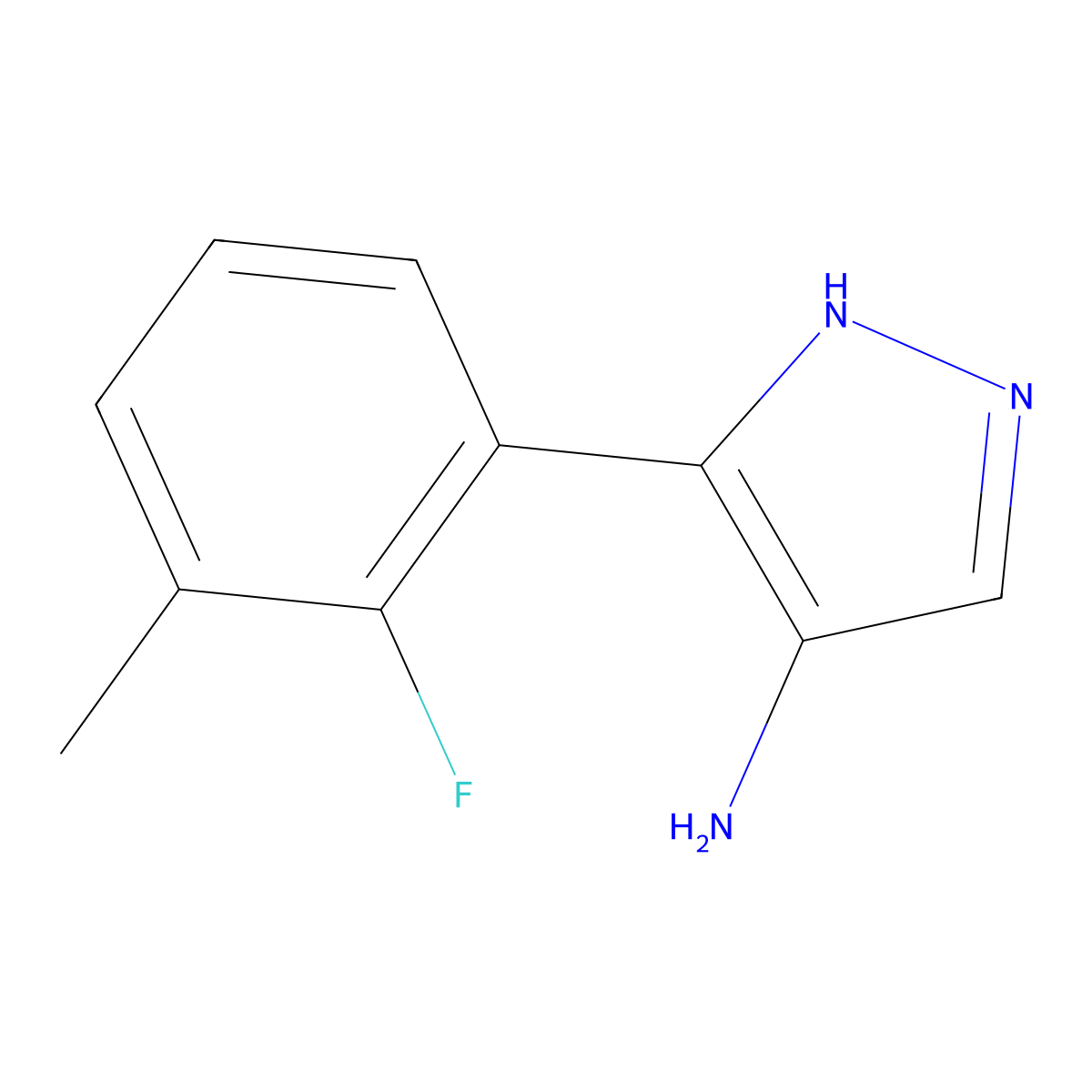 5-(2-fluoro-3-methylphenyl)-1H-pyrazol-4-amine molecular structure, CAS 1505386-25-3