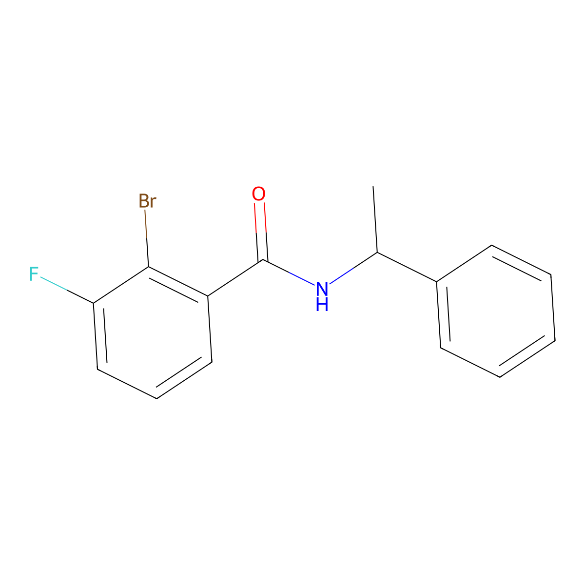 2-Bromo-3-fluoro-N-(1-phenylethyl)benzamide molecular structure, CAS 1505389-84-3